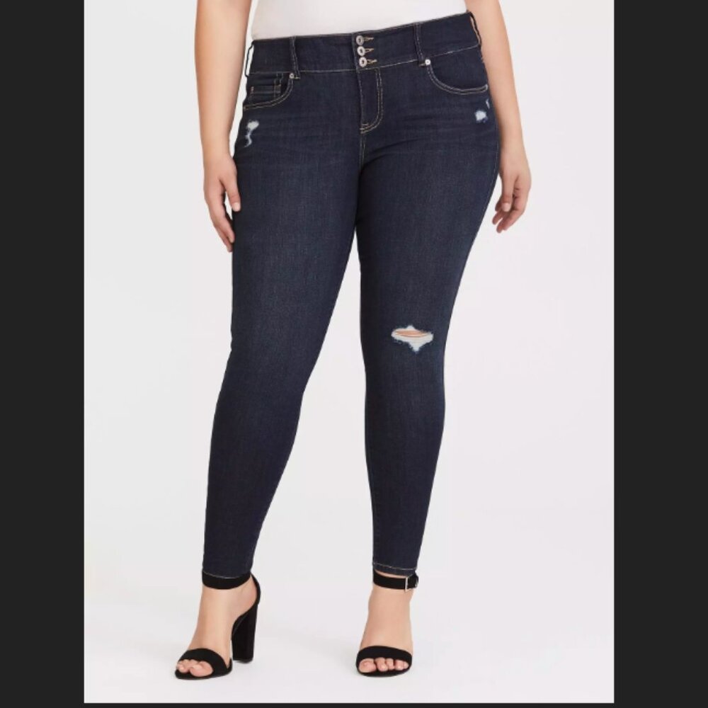 torrid plus size premium stretch jegging dark wash size 16 like new skinny jean